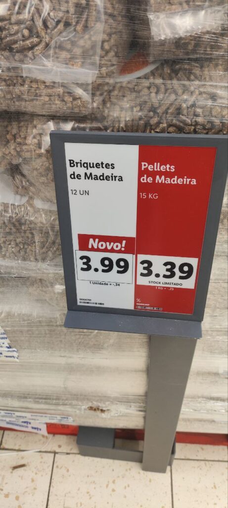 Saco PELLETS Nova lenha ao melhor preço (3,49€ 15 Kg) No Lidl