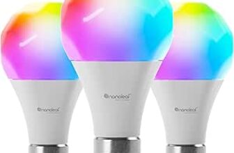 3 lâmpadas LED B22 RGBW inteligentes