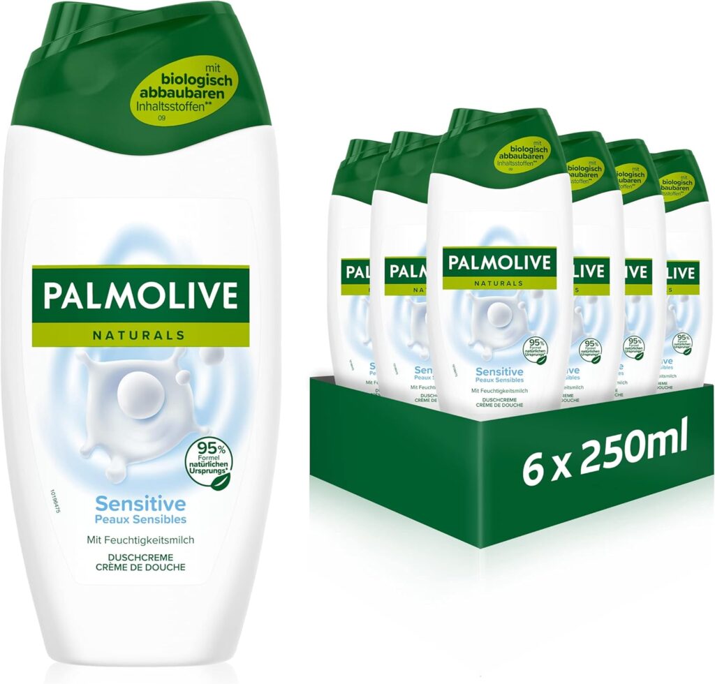 Palmolive Gel de banho peles sensíveis, 6 x 250 ml