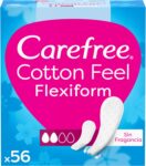 Carefree Cotton Feel Flexiform Protegeslips sem fragrância (56 unidades)