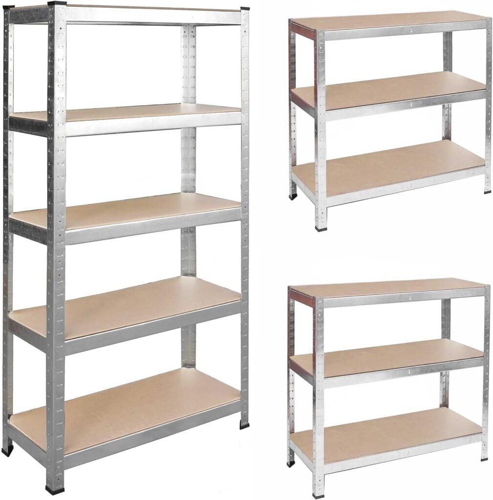 Estantes para carga pesada com 5 prateleiras em MDF 180 x 100 x 50 cm