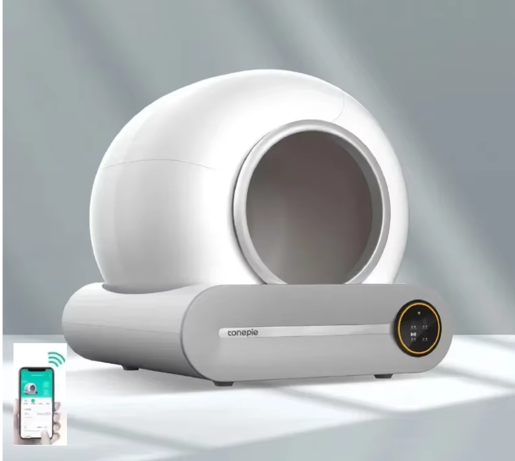 Caixa Areia Inteligente Auto-limpeza automática, APP, 65L, para Gatos