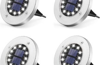 Candeeiro solar de chão para jardim, 12 LED, 4 unidades