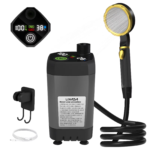 kit chuveiro acampamento eletrico ajustável bateria 6000 mah
