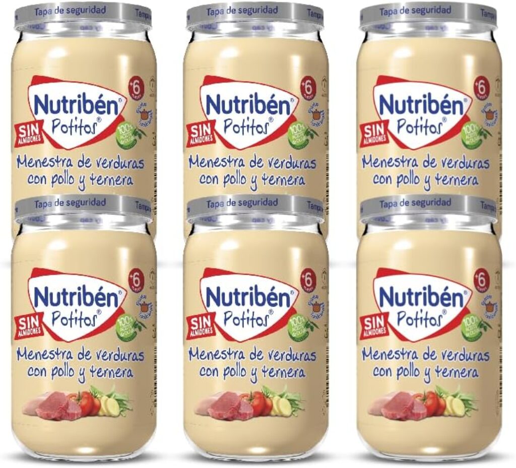 Nutribén Potinhos | Tarrinho de mesa de legumes com frango e vitela (6 unidades)