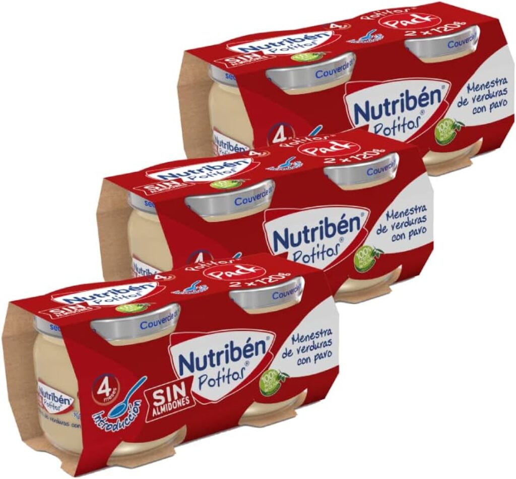 Nutribén Potes de legumes com peru | para bebés a partir de 4 meses