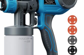 Pistola de pintura HVLP pulverizador de pintura elétrica, 4 bicos e 3 padrões