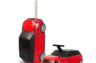 FEBER - Range Rover Foot to Floor and Suitcase cor vermelha, 2 em 1