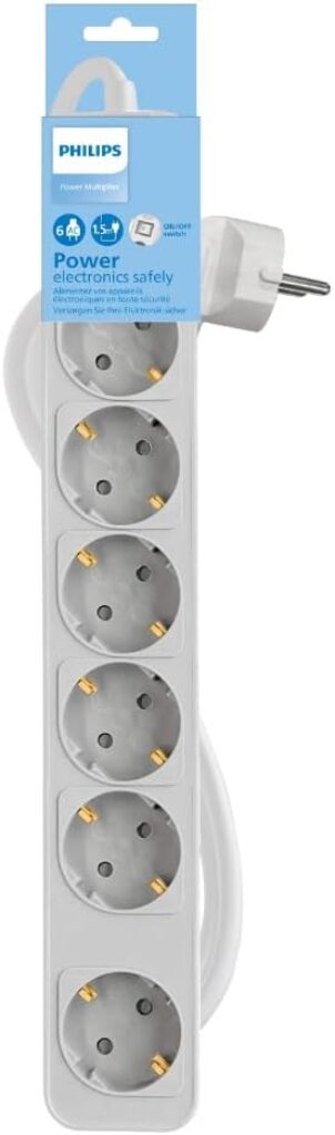 Philips Tomadas CHP2164 W - extensão de 6 tomadas
