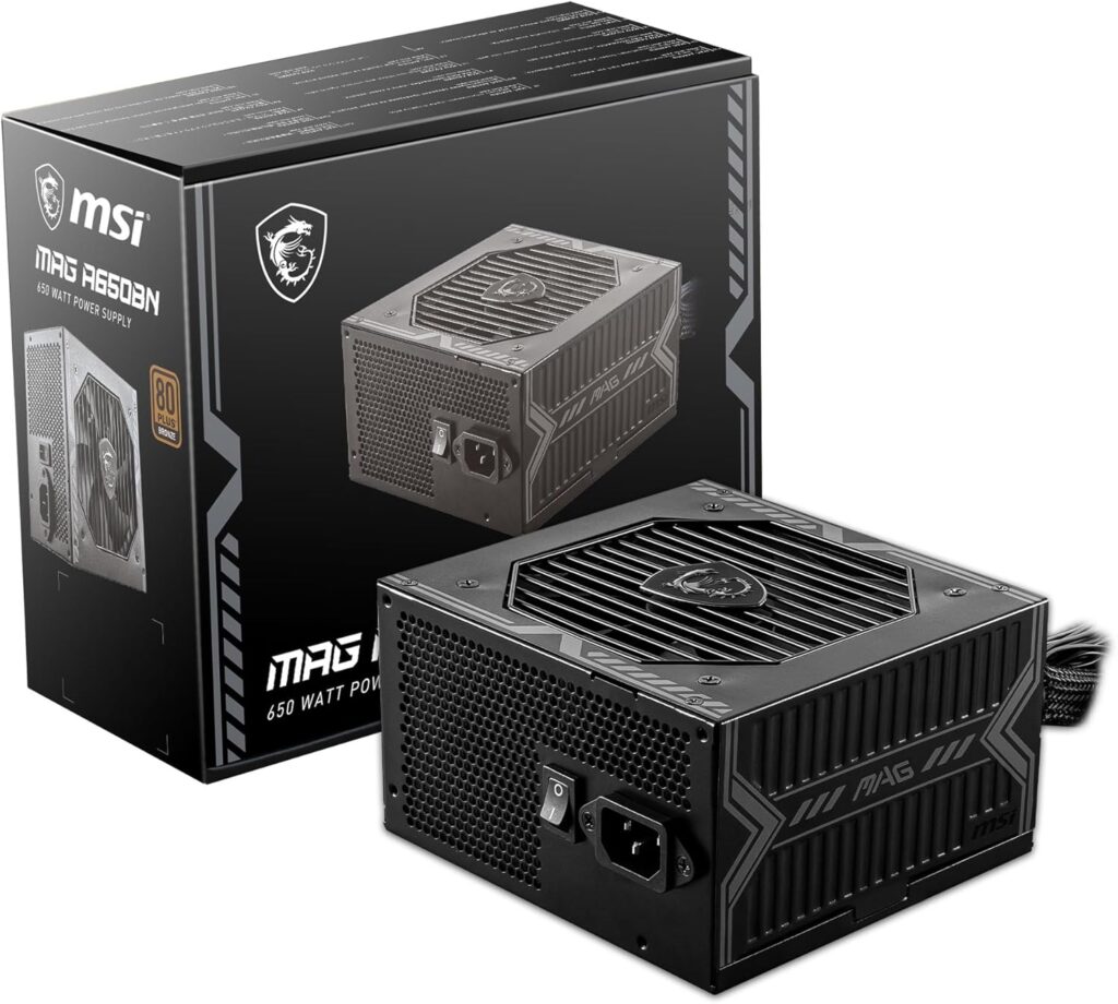 MSI MAG A650BN - Fonte de alimentação gaming: 80 PLUS BRONZE, 650 watts