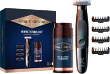 King C Aparador de barba Gillette Style Master, 4 pentes e creme hidratante para rosto