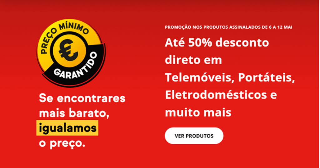 Até 50% de Desconto Direto Worten em Telemoveis, Portateis e muito mais