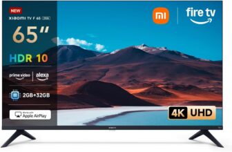 XIAOMI TV F 65 polegadas, 4K UHD, Smart TV, Fire TV, controlo de voz Alexa