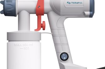 Tilswall Pistola de pintura elétrica - pulverizador de pintura ultraleve com tanque desmontável de 600 ml