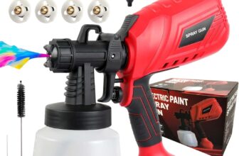 Pistola de pintura, 700 W HVLP pulverizador elétrico com recipiente de 1200 ml