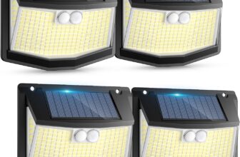 Luz exterior solar LED jardim: 248 LED luzes solares com sensor de movimento