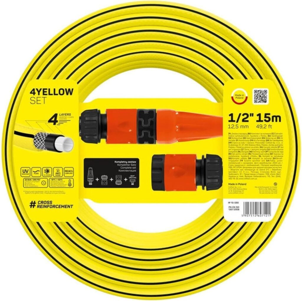 Cellfast Conjunto de rega 4YELLOW de diâmetro de 1/2" (12,5 mm) 15 metros