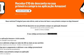 Receba €10 de desconto na sua primeira compra na aplicação Amazon!