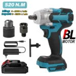 Aparafusadora impacto elétrica sem fio, 520n.m, bateria de 7500mah