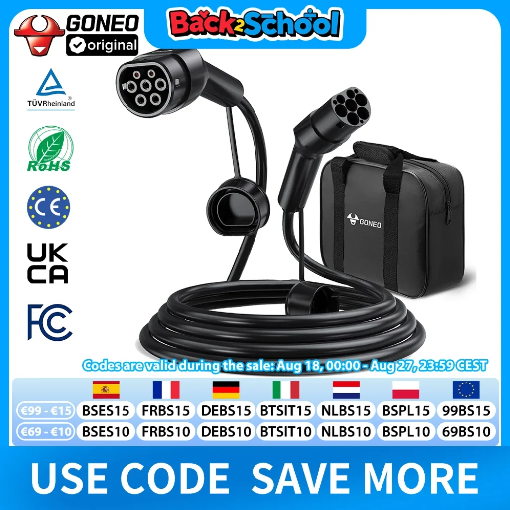 Cabo Híbrido Automático, Compatível veículos Elétricos, 11kW 16A 5M