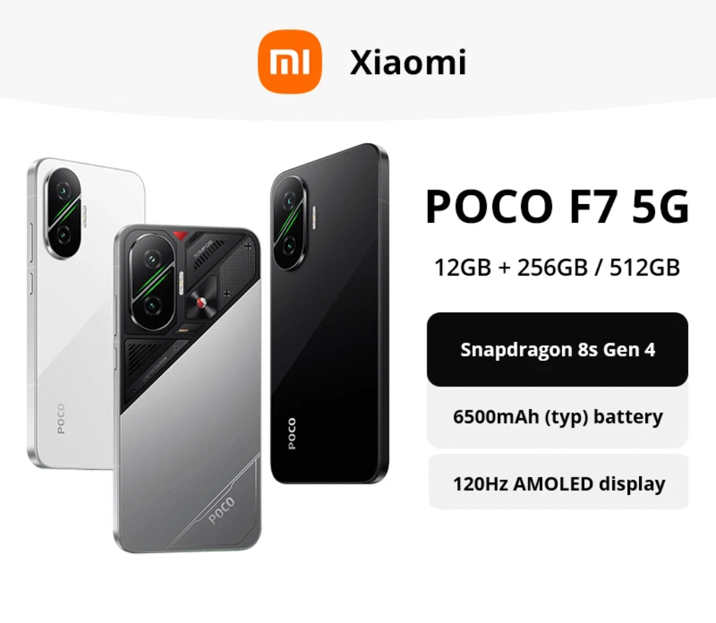 POCO F7 5G Versão Global Smartphone Snapdragon ® 8s Gen 4 6500mAh Bateria