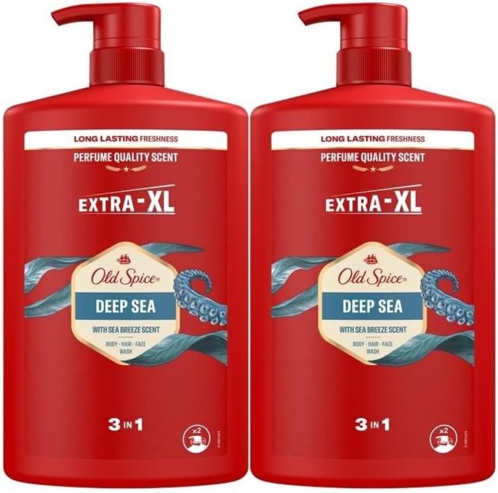 Old Spice Deep Sea Gel de duche e champô para homens 2 x 1000 ml