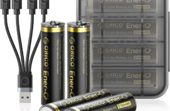 ORICO Ener-G Pilhas AA recarregáveis de lítio tipo C ( Desconto Amazon )