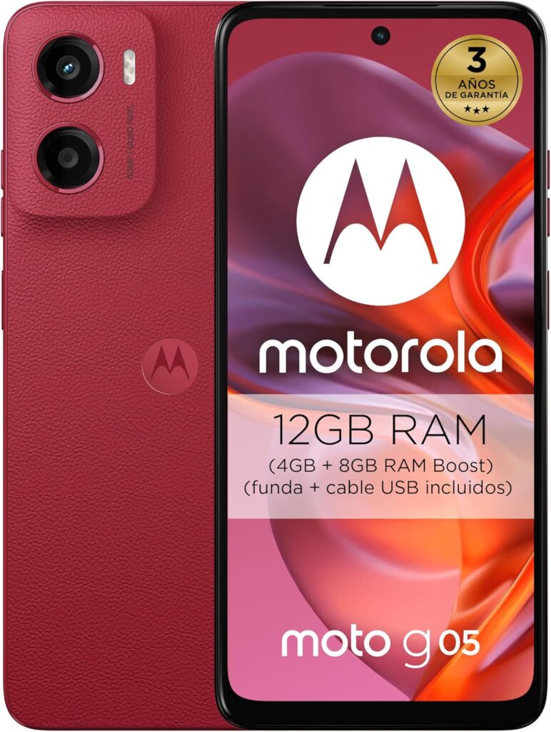 Moto g05 12 GB (4 G + 8 GB RAM Boost) 256 GB Memoria | vermelho