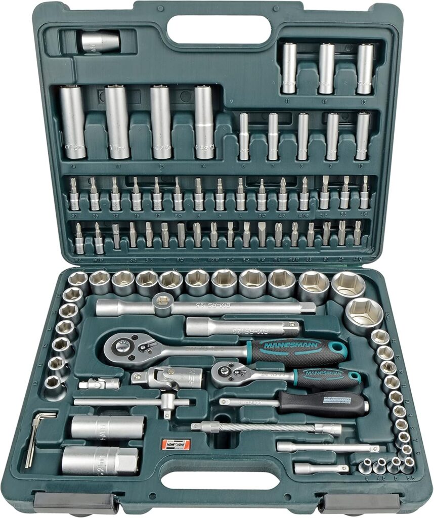 Mannesmann M9 8410 Conjunto de soquetes, 94 peças, 0,63 cm e 1,27 cm