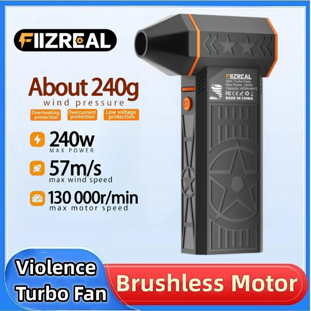 Fiizreal X50 Brushless Turbo Fan 240W High-Speed Portable 8000mAh