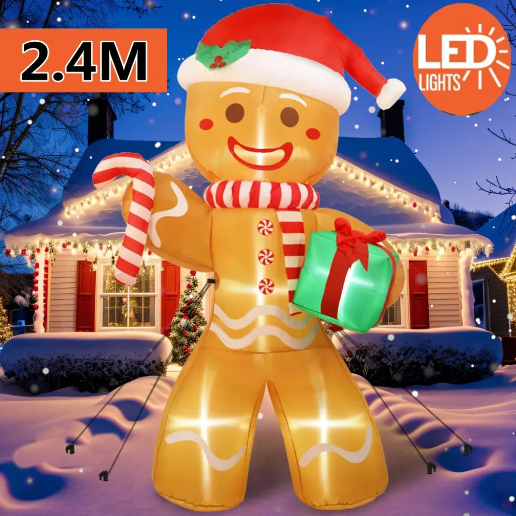 Homem BoIacha Insuflável de Natal com 2.4m com luzes LED
