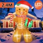 Homem BoIacha Insuflável de Natal com 2.4m com luzes LED