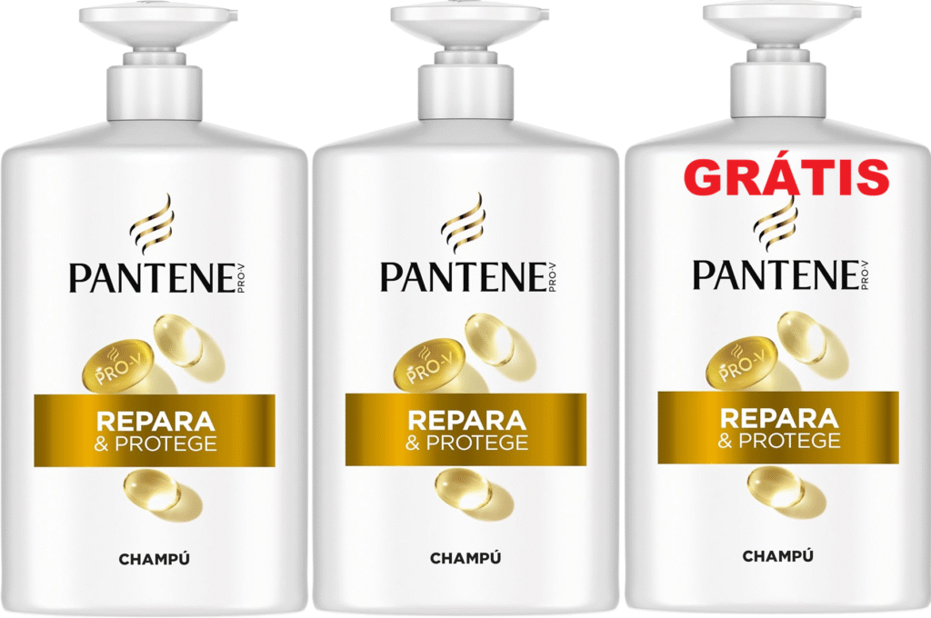 Pantene Pro-V Repara e protege champô 1 L, dispensador, cabelo seco e danificado. Limpa e protege as ligações empilhares. Sem silicone. Active Nutri-Plex