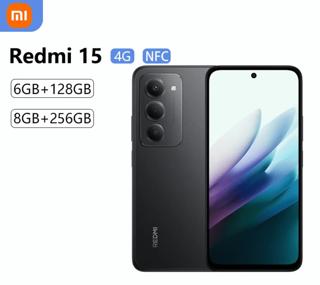 Xiaomi Redmi 15 bateria de 7000 mAh 6GB+128GB Ecrã 144Hz Melhor CustoBenefício