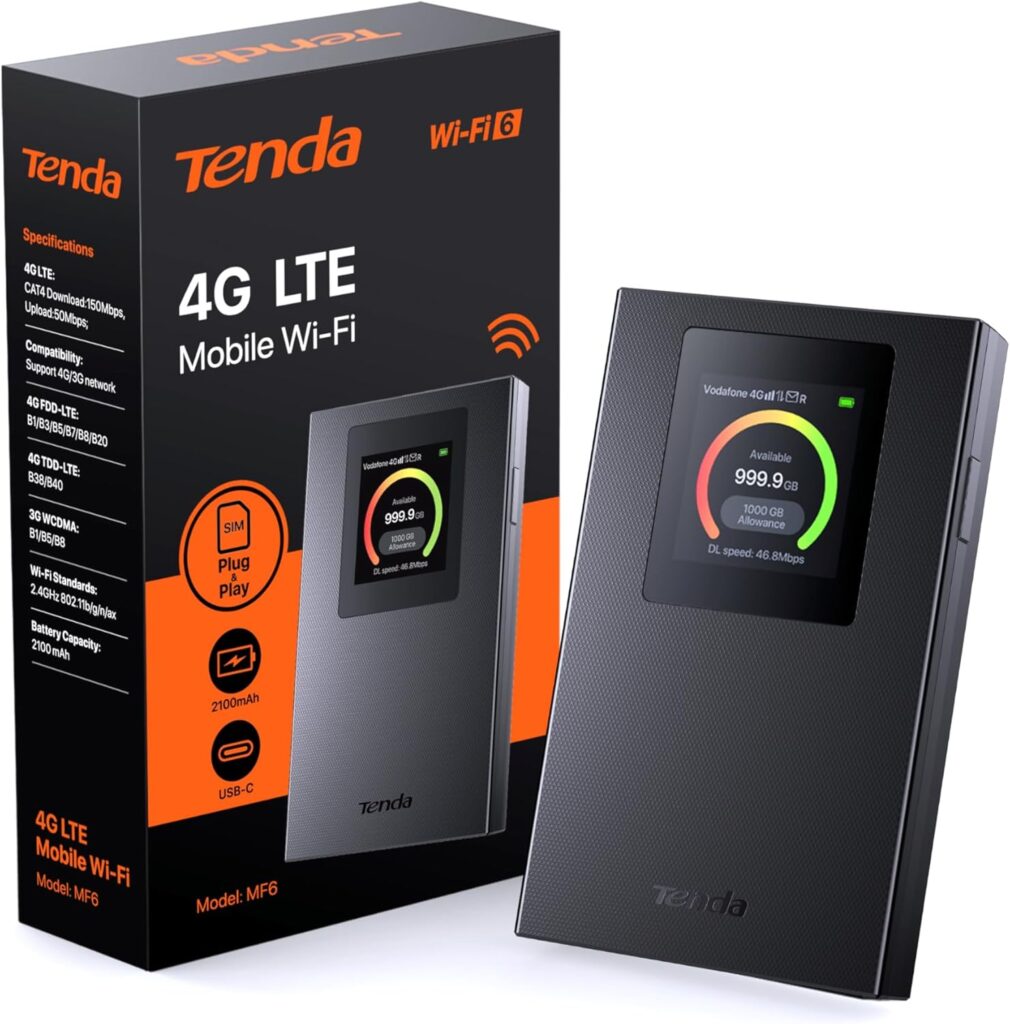 Tenda MF6 Wi-Fi Router 4G SIM portátil Cat4 WiFi 6 AX300