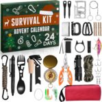Calendário do advento 2025 para homem adulto | Kit de sobrevivência 31 peças