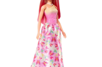 Barbie Princesa boneca com saia de borboletas rosa (Mattel HRR08)