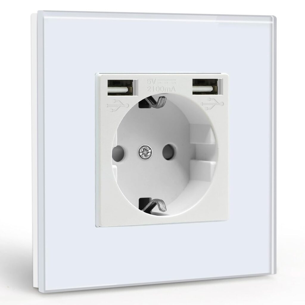 Tomada de parede com 2 portas USB