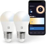 Smart Pack de 2 lâmpada LED inteligente com Wi-Fi esférica, 5,5 W