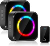 Campainha sem fios exterior impermeável alcance de 400 m, com 2 receptores