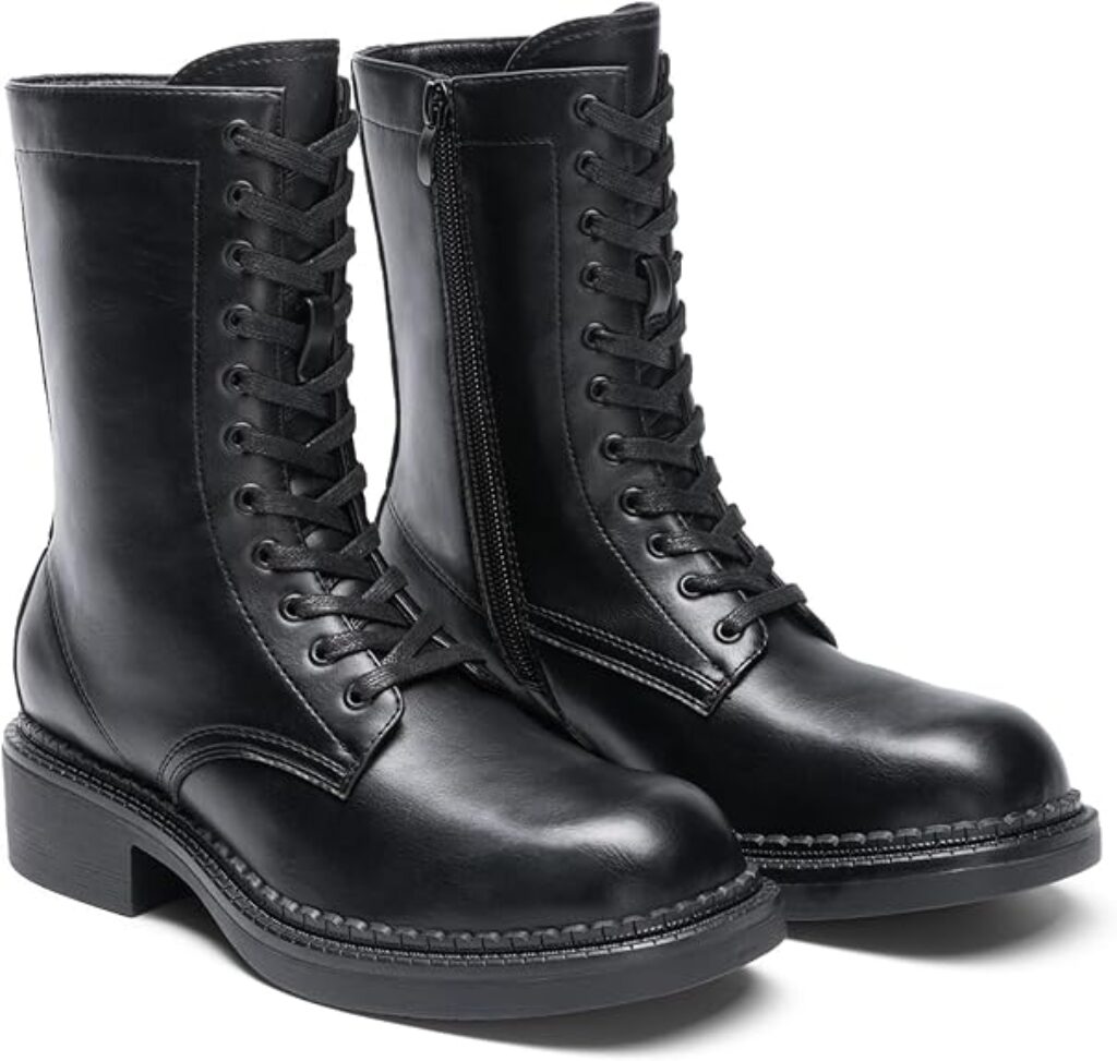 DREAM PAIRS Botas com cordões para mulher