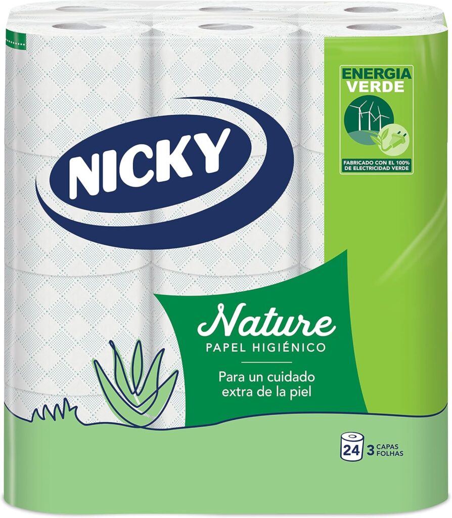 Nicky Nature Papel higiénico, embalagem de 24 rolos