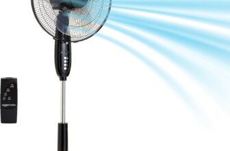 Ventoinha de pé 40 cm com controlo remoto marca Amazon Basics