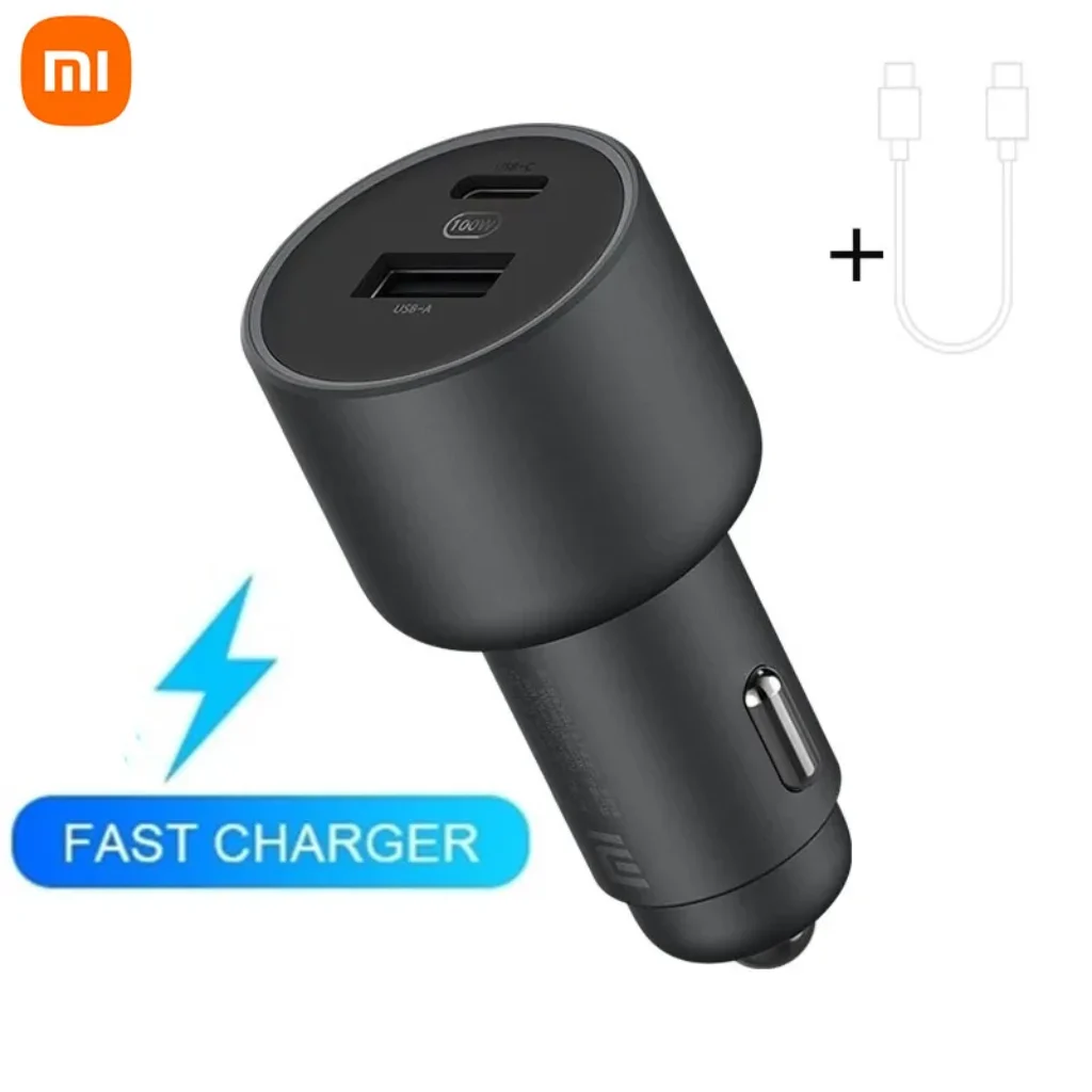 Carregador de carro original xiaomi 100w 5v 3a duplo usb