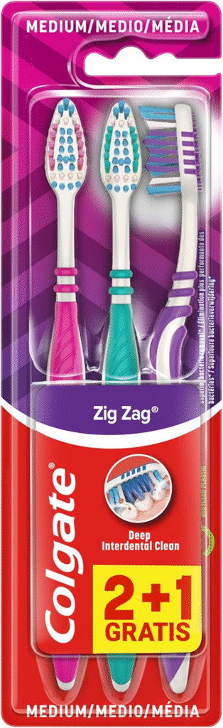 Colgate ZigZag Escova de dentes - pacote de 3 unidades x 2