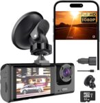 Dashcam de Câmera Dupla para Carro Full HD com Tela e Visão Noturna, MicroSD 32GB