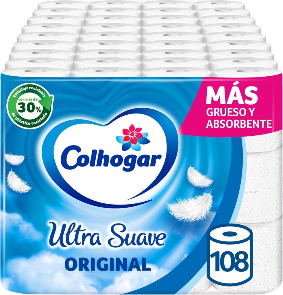 Colhogar Ultra Suave Original x108 - Papel Higiénico Branco de 2 Camadas