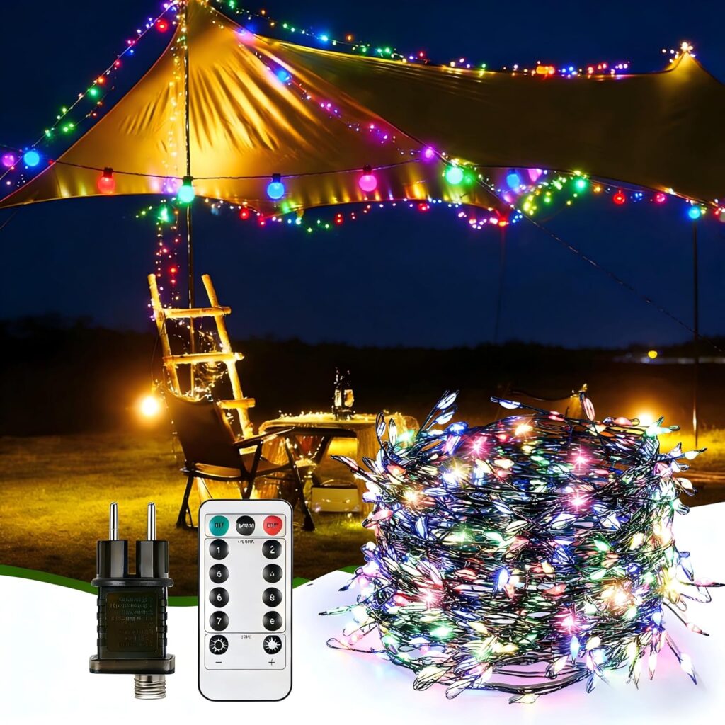 Luzes de Natal 20 m 400 LED luzes de Natal 8 modos com memória
