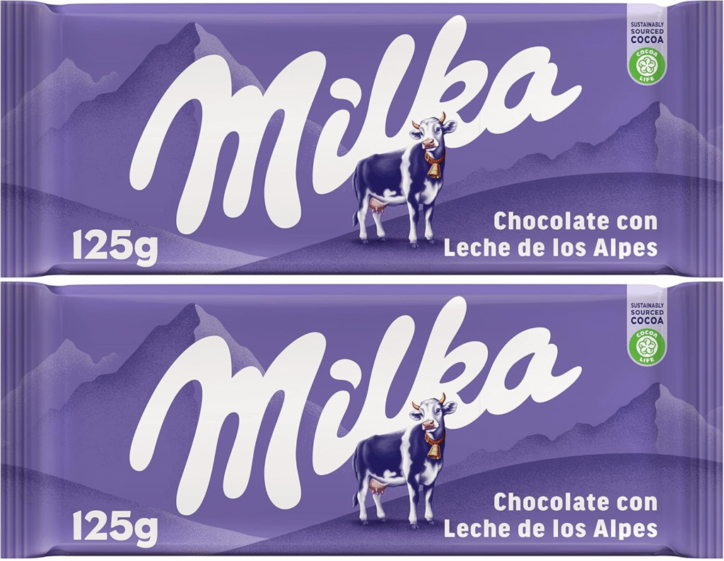 Milka Tableta de Chocolate con Leche de los Alpes, 2x125 g