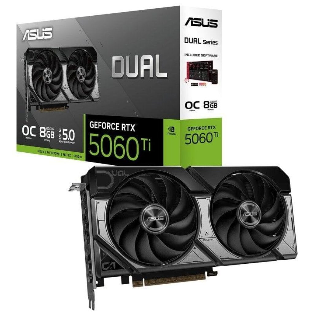 Placa gráfica ASUS DUAL GeForce RTX 5060 Ti OC 8GB GDDR7 Reflex 2 RTX AI DLSS4
